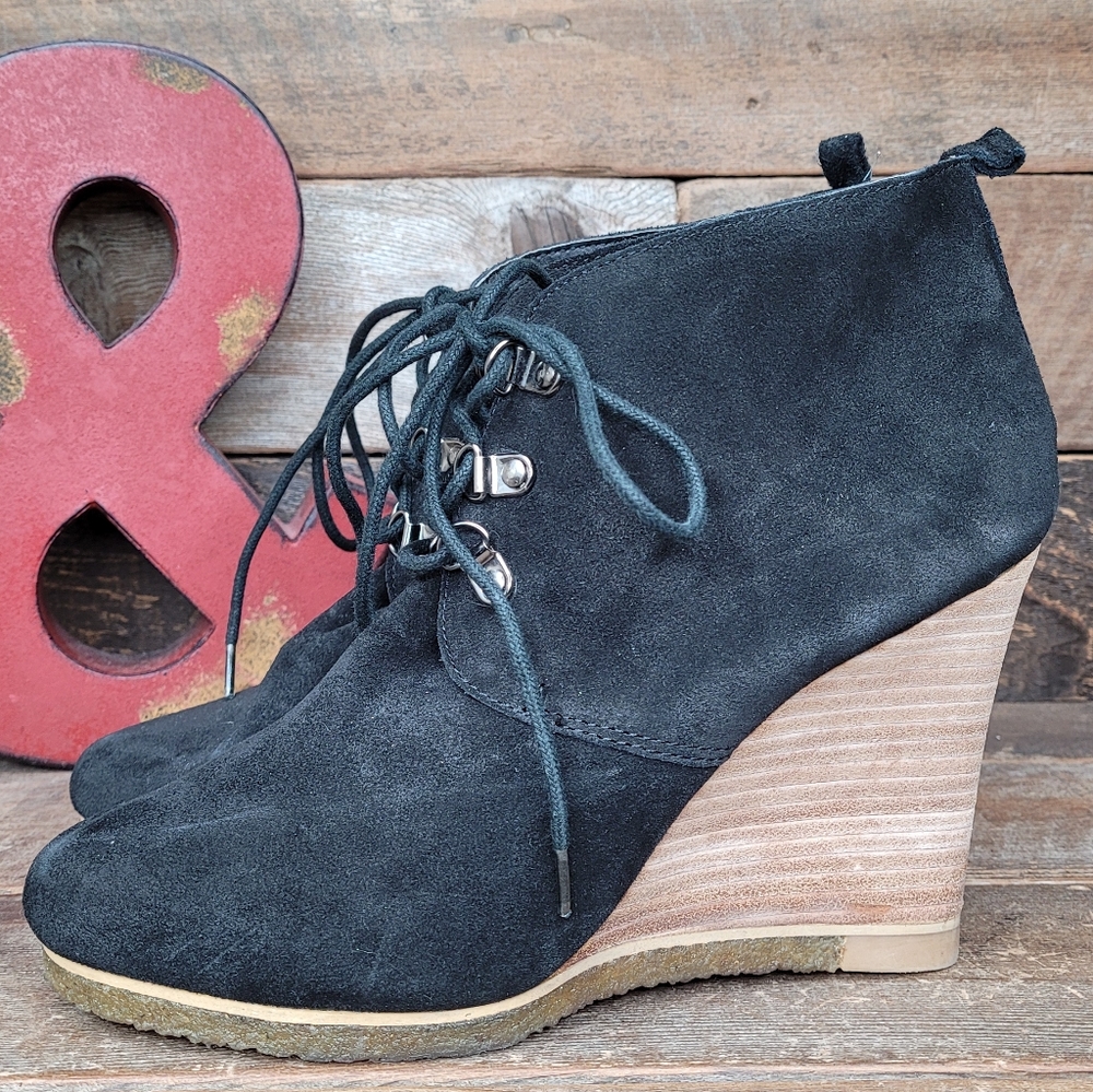 Steve Madden DESSERTT Black Leather Lace Up Shoes